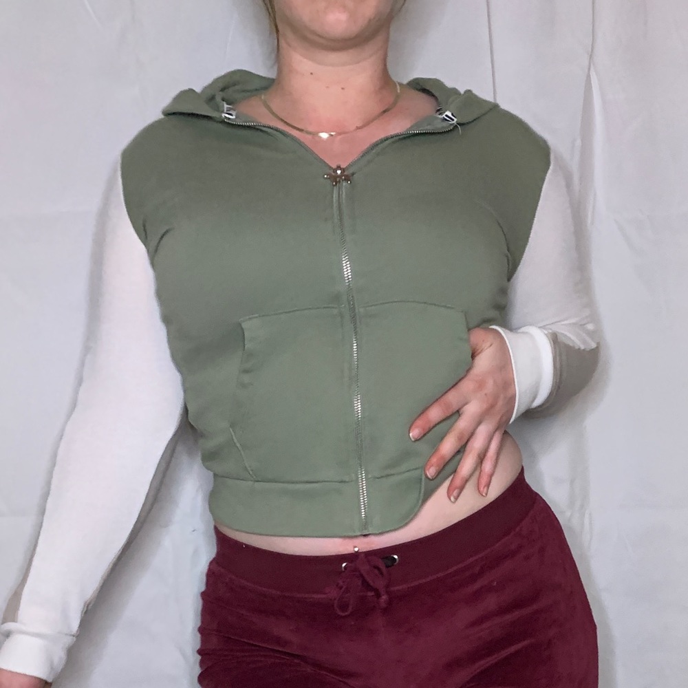 Green/ tan and white PINK full zip